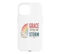 Carcasa para iPhone 15 Gracia después de la tormenta Boho Rainbow Oración Cristiana Positiva