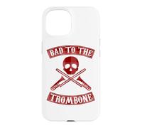 Carcasa para iPhone 15 Gráfico de Bad To The Trombone Pun Skull