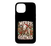 Carcasa para iPhone 15 Gráfico navideño Retro de Farm Goat Merry Goatmas