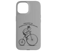 Carcasa para iPhone 15 Gráfico significativo de Tomfoolery Penny-Farthing Bullfrog