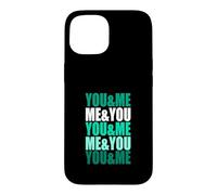 Carcasa para iPhone 15 Gráfico Verde Azulado Claro Aqua Color You&Me&You&Me Teal Aqua