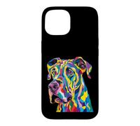 Carcasa para iPhone 15 Gran Danés Geométrico Pop Art Primer Plano Retrato Cara De Cach