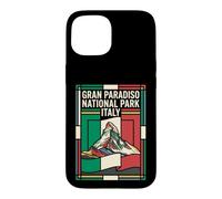 Carcasa para iPhone 15 Gran Paradiso National Park Italia Bandera Vintage Travel