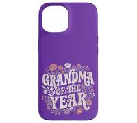 Carcasa para iPhone 15 Grandma of The Year Retro Floral Cute Grandmother Vintage