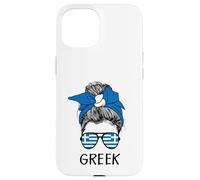 Carcasa para iPhone 15 Greek Girl Greek Heritage Greece Flag