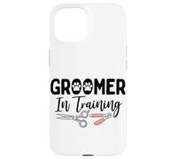 Carcasa para iPhone 15 Groomer In Training Dog Groomer Principiante Peluquería de Mascotas