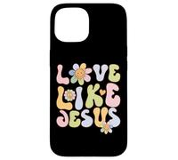 Carcasa para iPhone 15 Groovy Love Like Jesus Religious God Christian Graphic