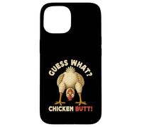 Carcasa para iPhone 15 Guess What Chicken Butt Meme Funny Chicken Farmer