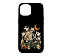 Carcasa para iPhone 15 Halloween Momia DJ Música Espeluznante Tocadiscos Fiesta