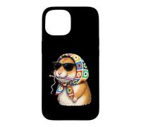 Carcasa para iPhone 15 Hamster Hammy Granny - Hilo Cuadrado de Ganchillo para Amantes del Ganchillo