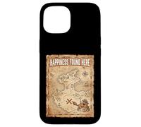 Carcasa para iPhone 15 Happiness Found Here Vintage Pirate Map Crab