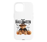 Carcasa para iPhone 15 Happy Halloween Witch Teddy Bear Pumpkin Graphic