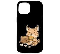 Carcasa para iPhone 15 Happy Lynx Come Hamburguesa Picnic
