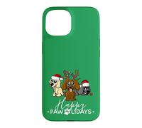 Carcasa para iPhone 15 Happy Pawlidays - Lindas Luces navideñas de Papá Noel