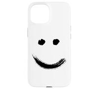 Carcasa para iPhone 15 Happy Pleased Face - Minimal Black Drawing