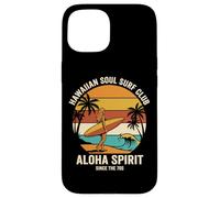 Carcasa para iPhone 15 Hawaiian Soul Surf Club 70 Aloha Retro Beach Surfer Girl