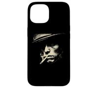 Carcasa para iPhone 15 Hombre Fumando con Sombrero Negro Estilo Gángster