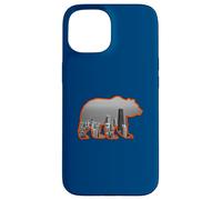 Carcasa para iPhone 15 Horizonte de la Ciudad de Chicago Dentro de una Silueta parda