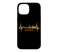 Carcasa para iPhone 15 Horizonte de Madrid Skyline Latido Pulso Bandera Amo Madrid