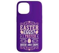 Carcasa para iPhone 15 Huevos de Pascua I Prefer Queso and Chips Funny Easter