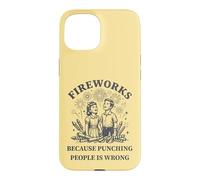 Carcasa para iPhone 15 Humor Retro Fuegos Artificiales Anti-Violencia