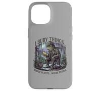 Carcasa para iPhone 15 I Bury Things Frog Gardener Dark Humor Shovel