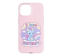 Carcasa para iPhone 15 I Have Contempt Cute Kawaii Dragon Sarcástico Mood Art Rosa
