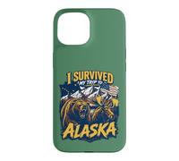 Carcasa para iPhone 15 I Survived My Trip To Alaska Tourist Bear Moose & Mountains