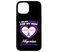 Carcasa para iPhone 15 I Wear Purple for My Mom Migraine Headache Conciencia