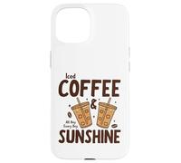 Carcasa para iPhone 15 Iced Coffee & Sunshine Every Day All Day Funny Summer