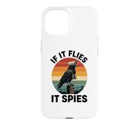 Carcasa para iPhone 15 If It Flies It Spies Cuervo Vigilancia Pájaro Retro Conspiración
