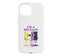 Carcasa para iPhone 15 I'm a Mixtape - Pintura de Goteo de Casete no binaria Retro