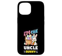 Carcasa para iPhone 15 I'm The Uncle Bunny Egg Hunting Familia Matching Easter
