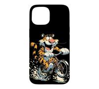 Carcasa para iPhone 15 Impresionante Tigre con Bicicleta para una Mirada Divertida