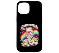 Carcasa para iPhone 15 Impulsado por el café y la Furia Feminista Skeleton Rainbow Design