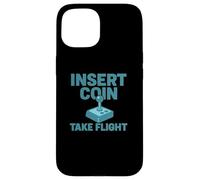 Carcasa para iPhone 15 Insertar Coin Take Flight Videojuego Retro