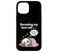 Carcasa para iPhone 15 Introvertido Divertido convirtiéndose en mi Mejor yo Pero Primero una Siesta