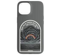 Carcasa para iPhone 15 Isaías 43 2 Verso de la Biblia de fe Cristiana Rainbow Deep Waters