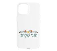 Carcasa para iPhone 15 Isaías 6:8 Hineni Shelacheni Hebreo Aquí Estoy Enviarme Flor
