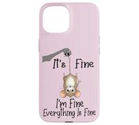 Carcasa para iPhone 15 It's Fine I'm Fine Everything is Fine Funny Cute Mouse Rat