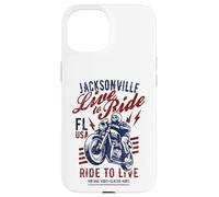 Carcasa para iPhone 15 Jacksonville Florida - Cráneo de Motocicleta con diseño Vintage
