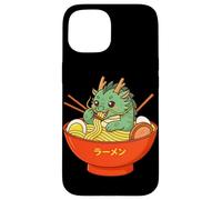 Carcasa para iPhone 15 Japonés Dragón Ryu Comiendo Ramen Lover Noodle Bowl Anime