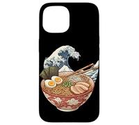 Carcasa para iPhone 15 Japonés Ramen Bowl Ocean Kanagawa Wave Anime Food Noodle