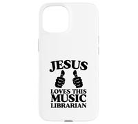 Carcasa para iPhone 15 Jesús ama a Este Bibliotecario Musical Culto de la Iglesia Cristiana