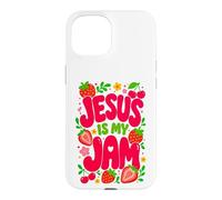 Carcasa para iPhone 15 Jesus is My Jam Cute Christian Strawberry Faith