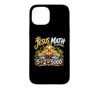 Carcasa para iPhone 15 Jesús Matemáticas 2 Peces 5 Panes Alimentan La Biblia Milagrosa 5000