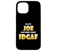 Carcasa para iPhone 15 Joe Costume Idgaf Meme Personalized First Name Joseph