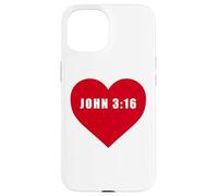 Carcasa para iPhone 15 John 3:16 God So Loved The World Bible Verse Reference Heart