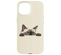 Carcasa para iPhone 15 Judging You Silently Ragdoll Ojos Azules Asoma