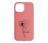 Carcasa para iPhone 15 Just Breathe Dandelion Butterfly Inspirational Boho Floral